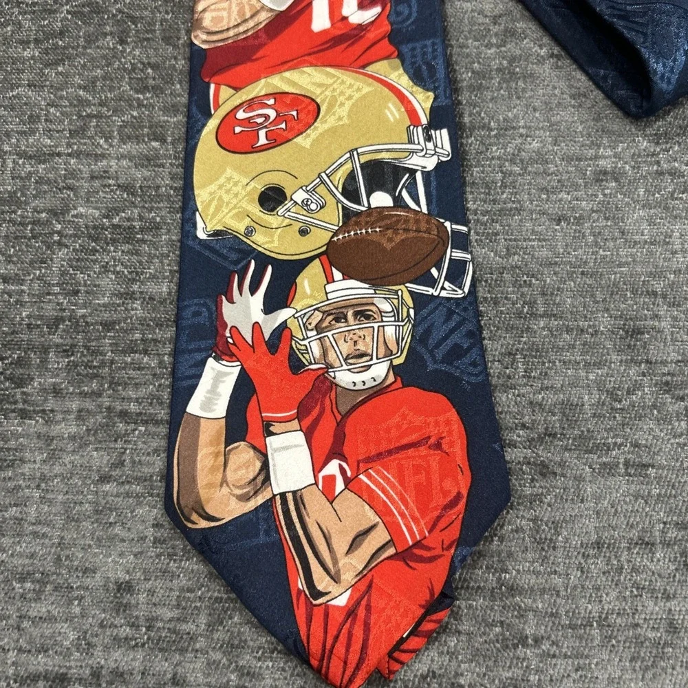 Vintage San Francisco 49ers NFL Necktie Player Graphic Nostalgia